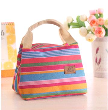 eTya Stripe Insulated Lunch Bag Tote Travel Picnic Bags for Women Men Kids Fresh Cooler Thermal Food Storage Lunch Box: 1