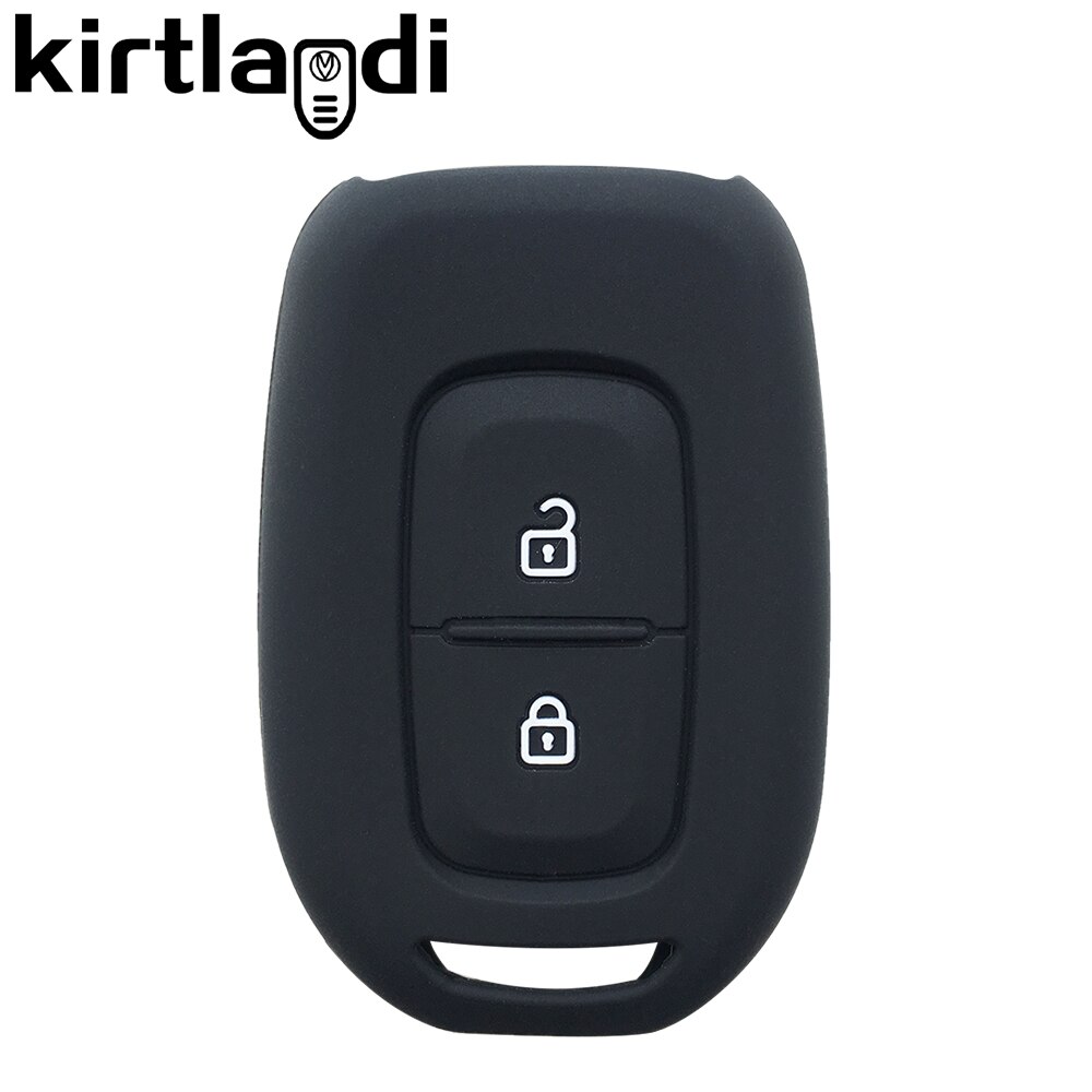 Silicone Car Key Cover Case Holder for Renault Dacia Dokker Duster Logan Laguna Scenic Master Megane 2 Button Remote Key Cover: black