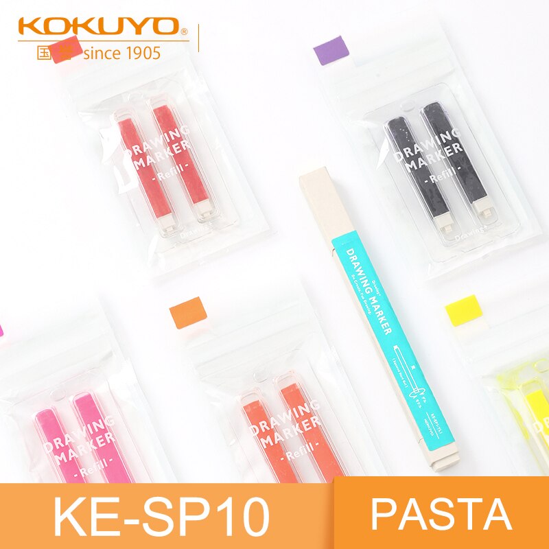 2 Pcs KOKUYO PASTA Solid Water-based Marker Pen Refill Multifunctional Art Drawing Replacement Core Graffiti Convenient Multicol