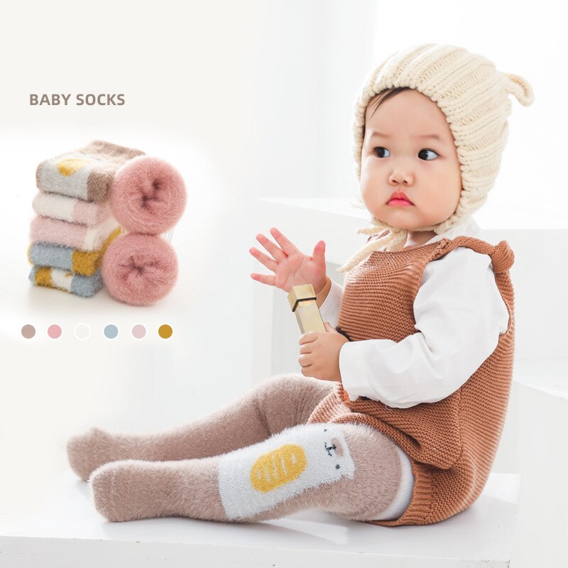 Calzini lunghi invernali per bambini ragazza ragazzi calzino termico in cotone per bambini bambini velluto calze alte al ginocchio calde accessori per bambini