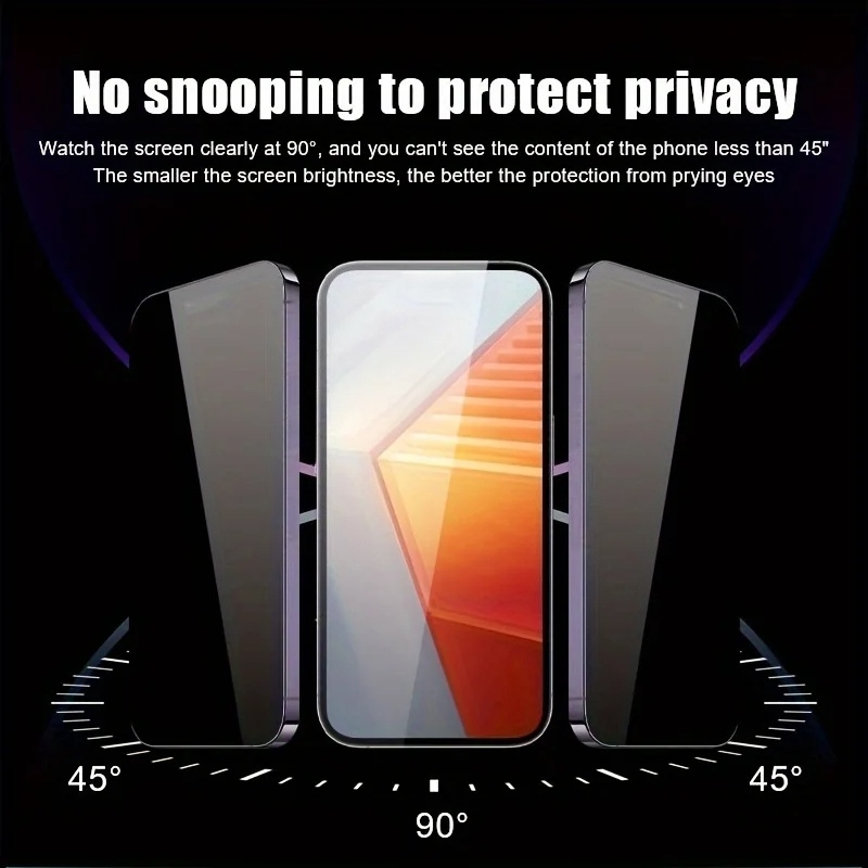 4er-einstellen Oleophobe Displayschutzfolie mit Sichtschutz für iPhone 17 Profi Max 16e 13 15 17 Luft 12 11 Mini X XS Staubfreie Installation