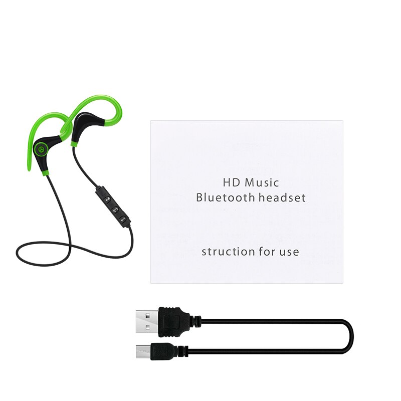 5,0 Mini auricular deportivo inalámbrico Bluetooth llamada con manos libres auriculares estéreo con micrófono auriculares deportivos con gancho para la oreja para IPhone Android: green