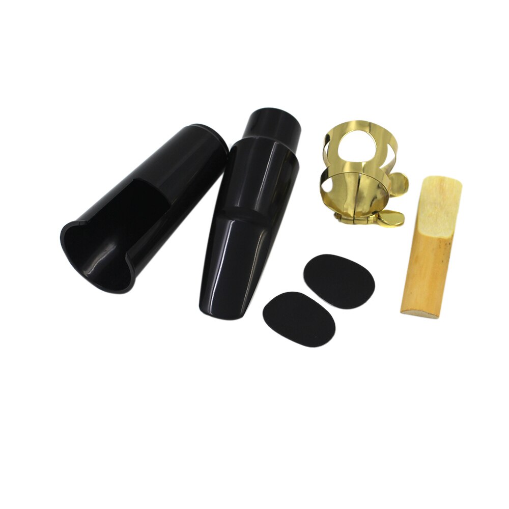 Alto Sax Saxofoon Mondstuk Plastic met Cap Metalen Gesp Reed Mondstuk Patches Pads Kussens