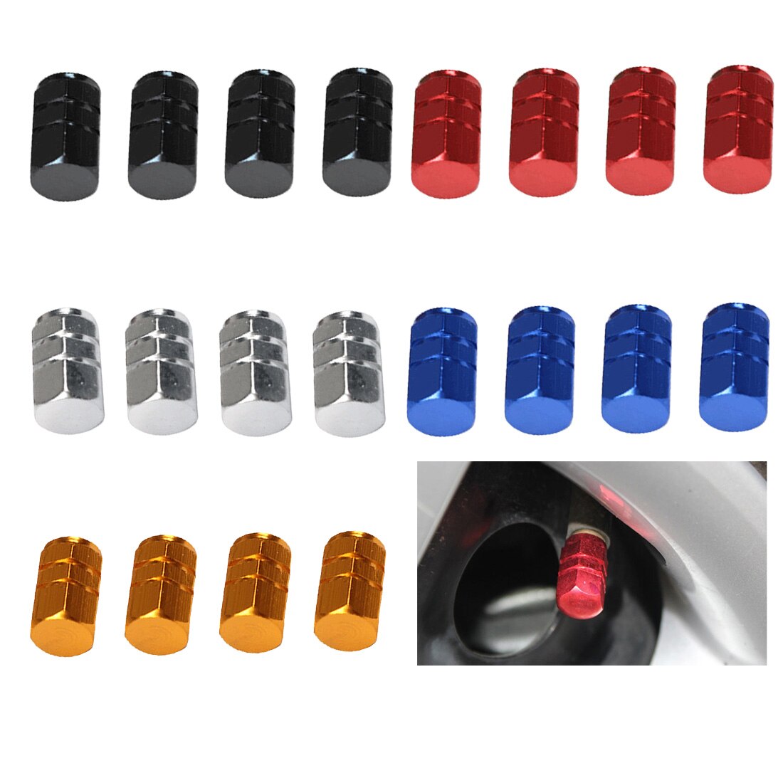 Theftproof, válvulas para neumáticos de rueda de coche de aluminio, tapones de válvula de vástago de neumático, cubierta hermética 4 unids/set