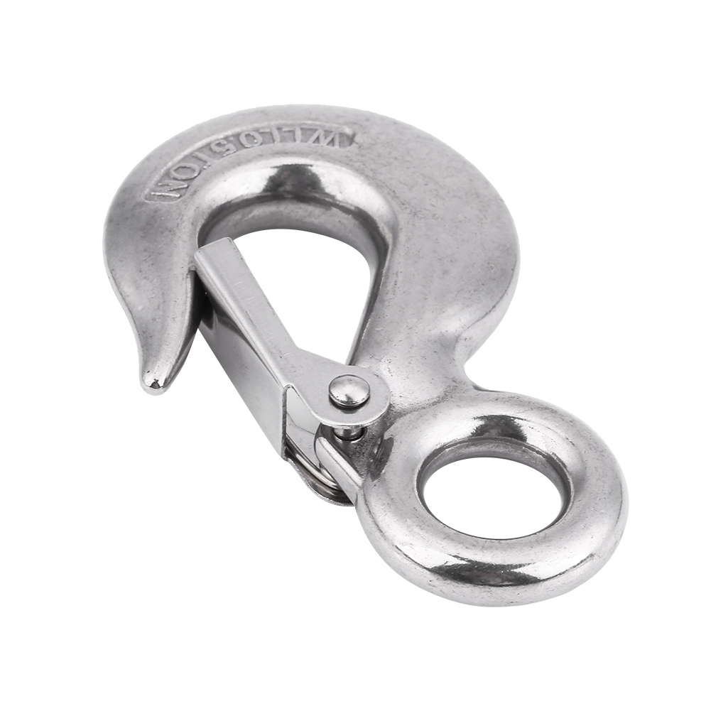 90mm/0.5T Stainless Steel Durable Electrolytic Polishing Authentic Swivel Round Eye Snap Clip Cargos Lifting Hook