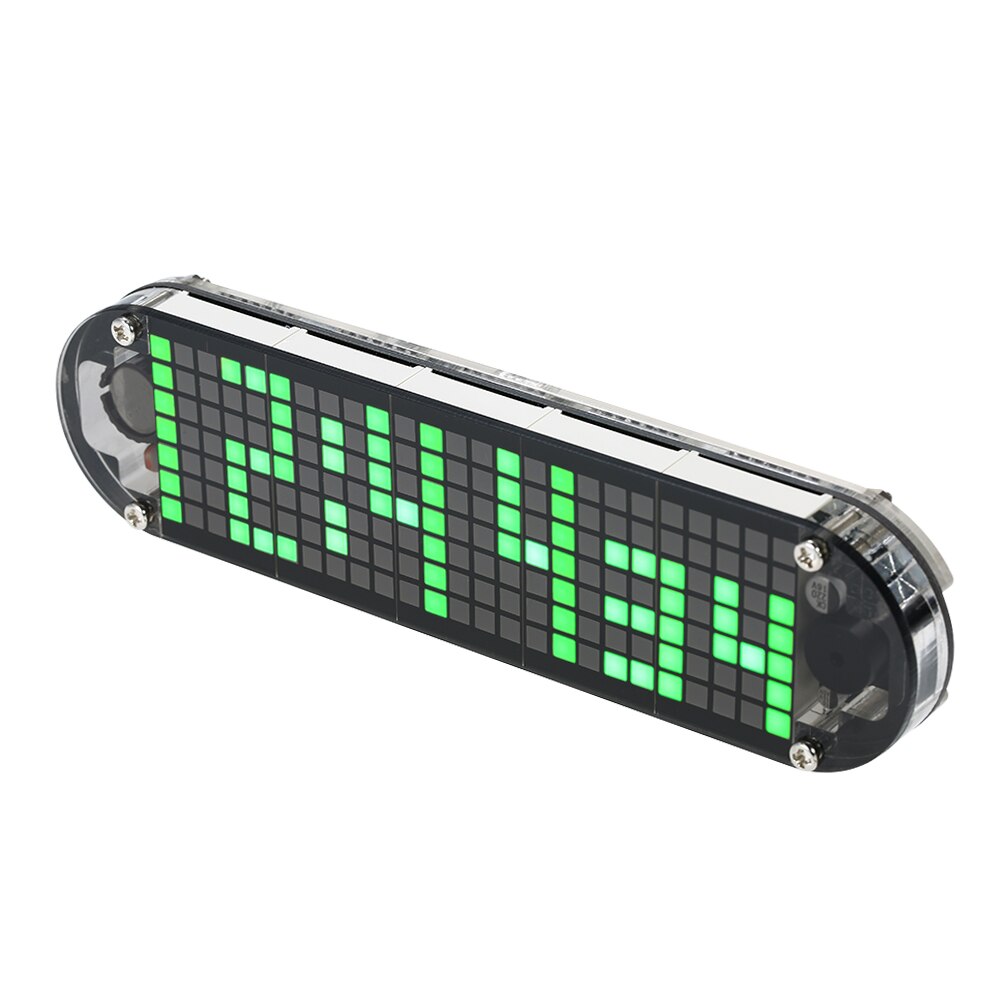 Kit de réveil numérique à LED DS3231, matrice de points de haute précision, avec boîtier Transparent, affichage de la température, de la Date et de l&#39;heure: green