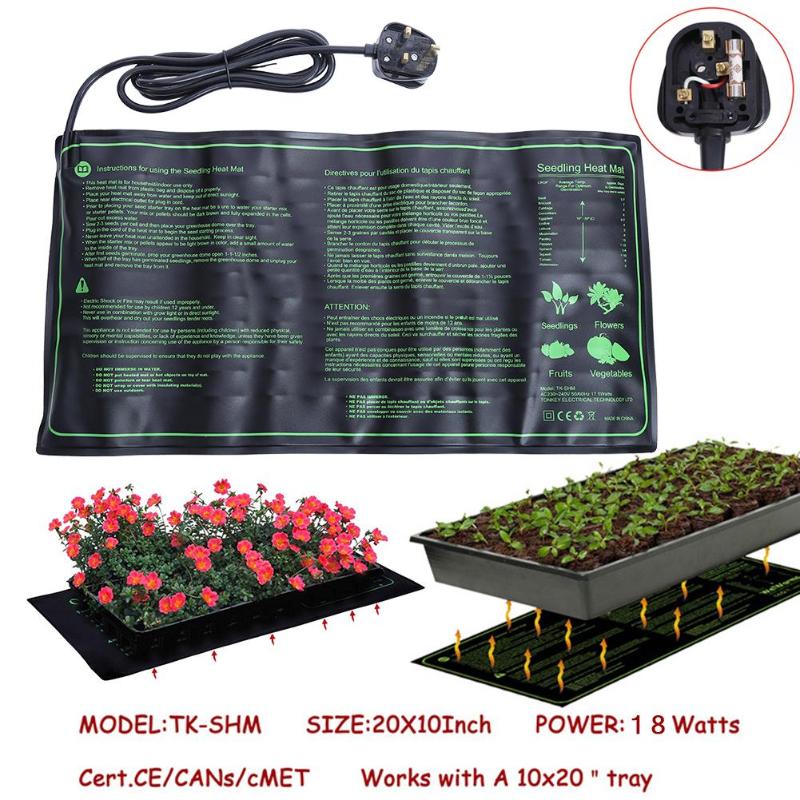 Vandtæt formering kimplante opvarmemåtte 110v/220v plantefrø spiring klon børnehave opvarmning pad 50 x 25cm haven forsyninger
