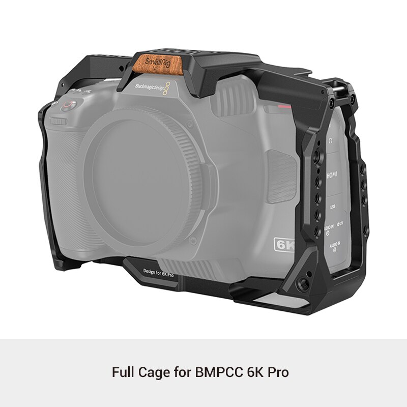 SmallRig Full DSLR Camera Cage for BMPCC 6K Pro Blackmagic Pocket Cinema Camera 6K Pro Built-in NATO Rail &amp; Cold Shoe Mount 3270
