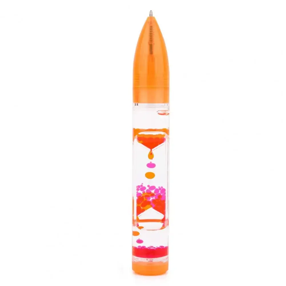 Motion-Bubble Pen Hourglass Stress Relief Ballpoint Pen Colorful Liquid Motion-Bubbler Fidget Pen Desk Toys School Supplies: Gold