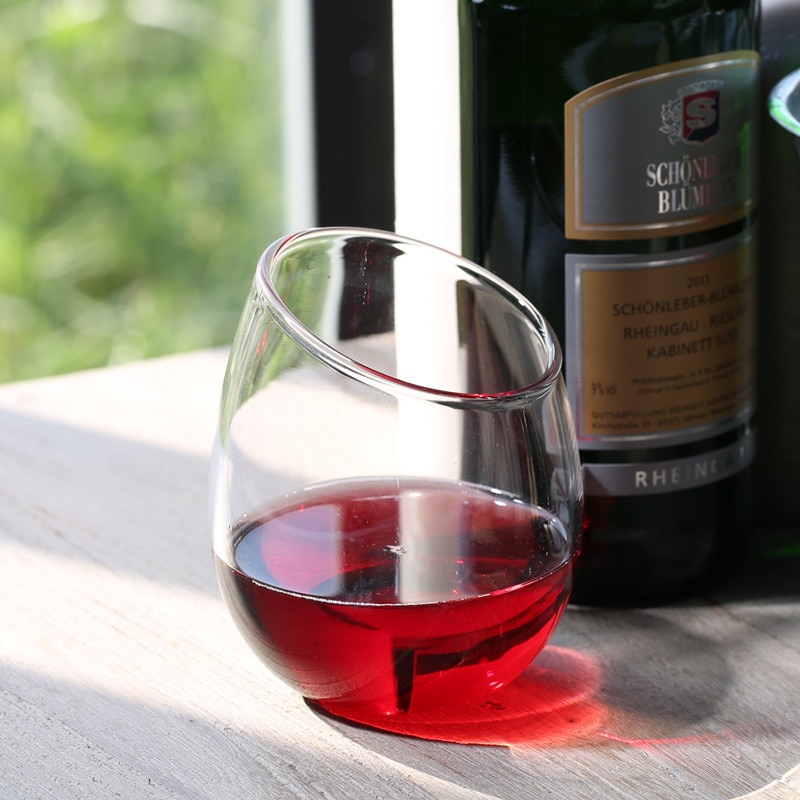 Copa de vino sin pie inclinado, vaso de whisky redondo, vaso de cóctel de Mojito con personalidad creativa, vaso de agua para batidos