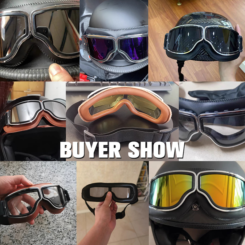 Winddichte motorhelmbril Leer Veiligheid Beschermend Antireflectie Motocross Cross-country Steampunk Glas Verschillende stijlen