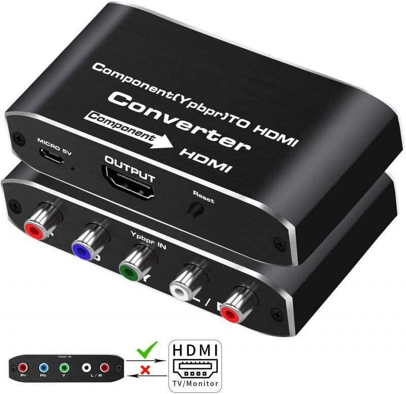 5 RCA YPbPr To HDMI Component Supports 4K RGB Video Audio Converter Adapter HDTV Monitor With Power Adapter