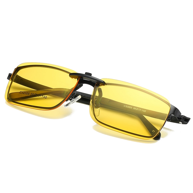 Polariserede solbriller klip på briller gul linse til nærsynethed nærsynede mænd kvinder nattesyn antirefleks kørsel bil beskyttelsesbriller