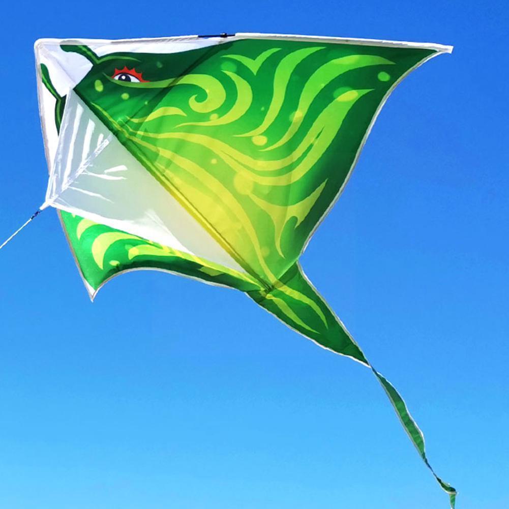 135cm hartflügel-drachen, teufelsfisch-drachen, für erwachsene und kinder, leicht zu fliegen, großer langer schwanz, cartoon-drachenleine für kinder,  x1 stück 5