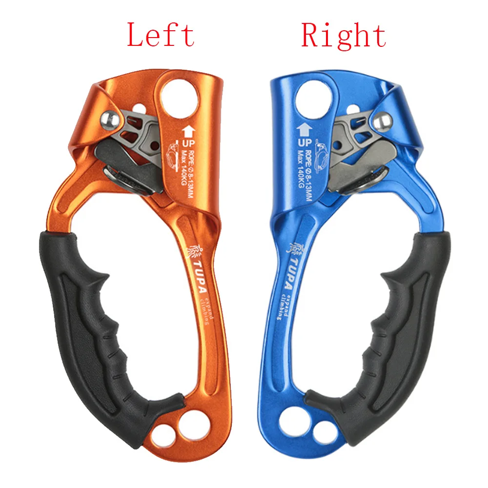 Rock Climbing Mountaineering Arborist Hand Ascender Rappelling Gear Device Clamp Equipment for 8-12mm Rope: light yellow