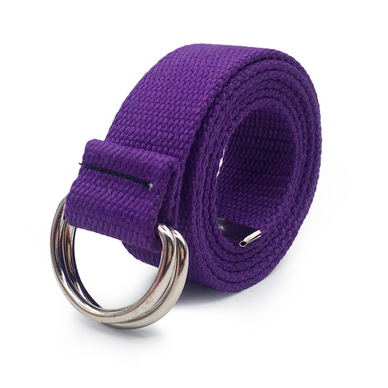 D Ring schnalle gürtel Harajuku Reißverschluss alle-spiel Ultra lange leinwand gürtel liebhaber kurze feste farbe lange gürtel 110cm lange: Violett
