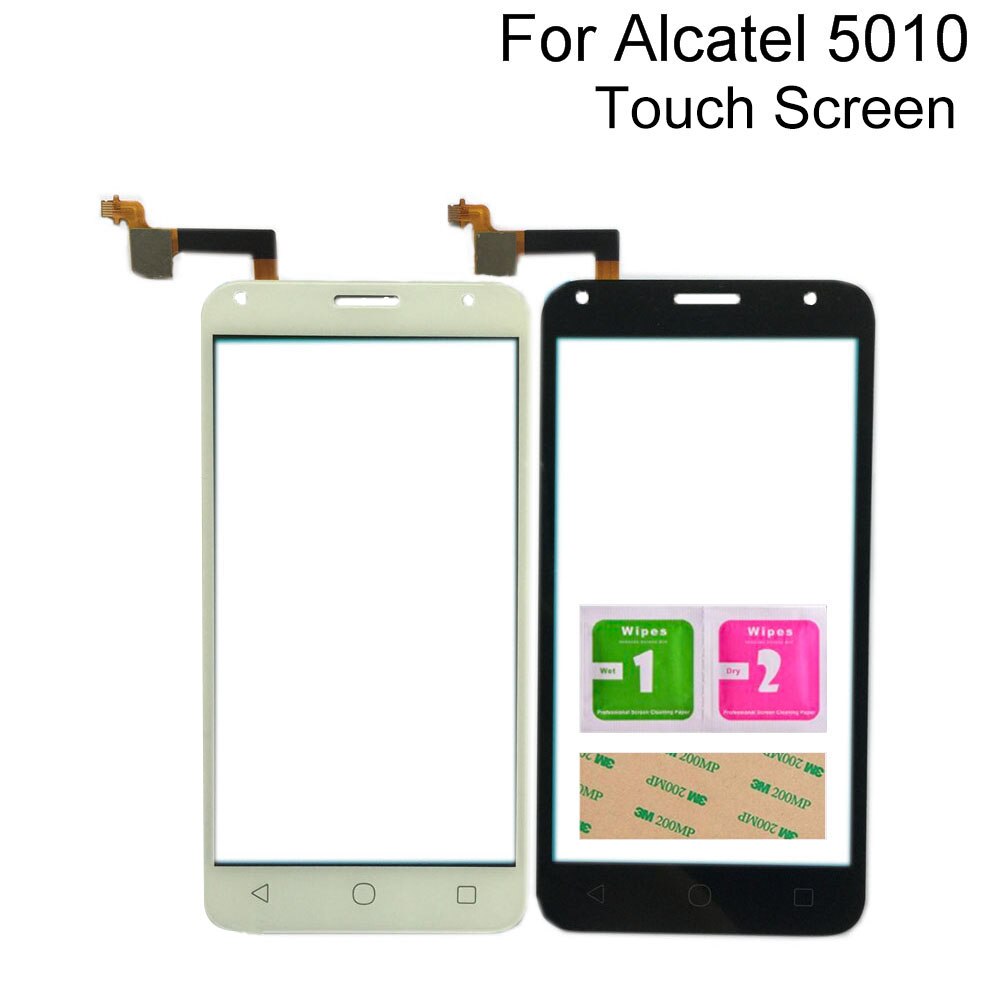 Pantalla táctil para Alcatel 5010, Sensor de Panel digitalizador, toallitas con pegamento 3M