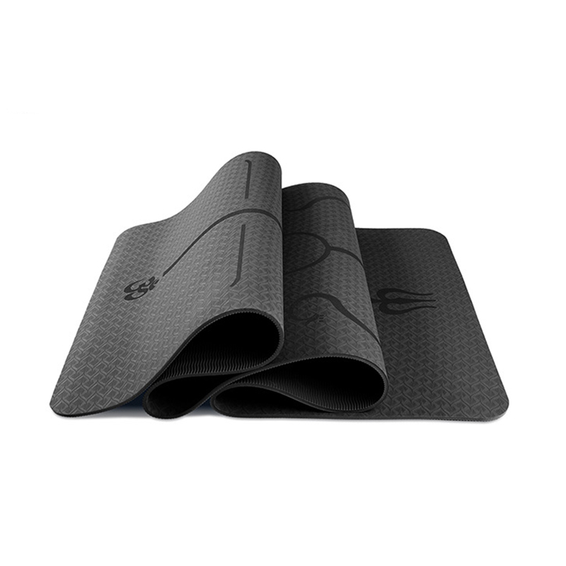 TPE Yoga Double Layer Non-Slip Mat Yoga Exercise Pad with Position Line For Fitness Gymnastics and Pilates: A1