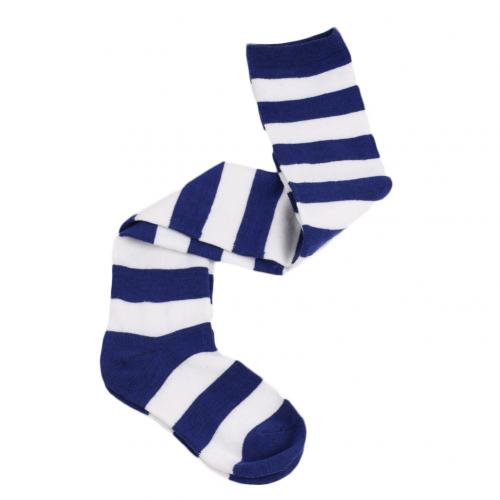 Long Stripe Printed Thigh High Striped Cotton Socks Women Christmas Color Striped Over The Knee Thigh High Stockings: 13Royal Blue White