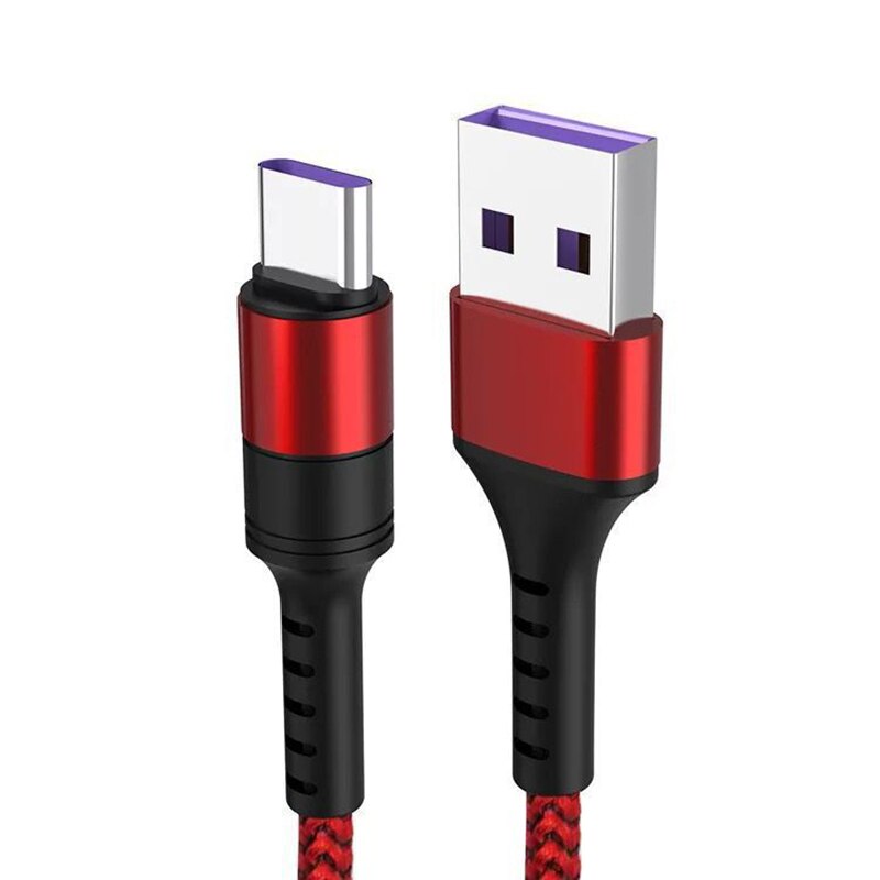 5A type-c câble de Charge ligne de données de Charge Super rapide ligne de données pour Huawei Mate9 Mate10 Millet câble de Charge 0.5m 1m TSLM1: 02 red / 1m
