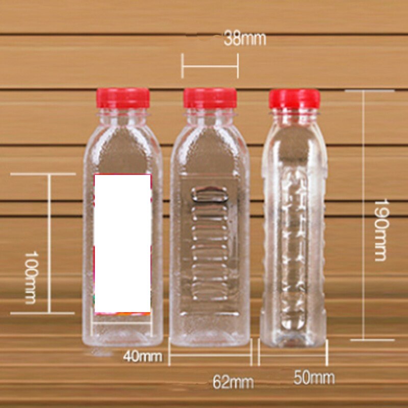 Botellas Vacías de plástico desechables, botellas transparentes con escala, 400Ml, 10 Uds.