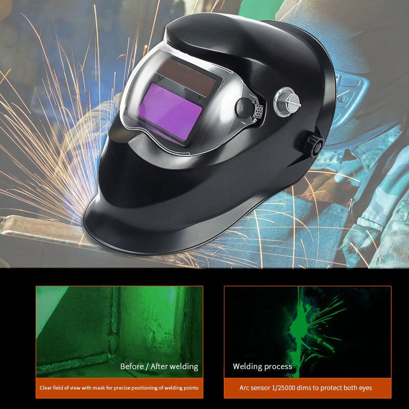 Solar Auto Darkening Adjustable Welding Mask Helmet Automatic Welding Shield Head-Mounted Argon Arc Welding ProtectIve Cap