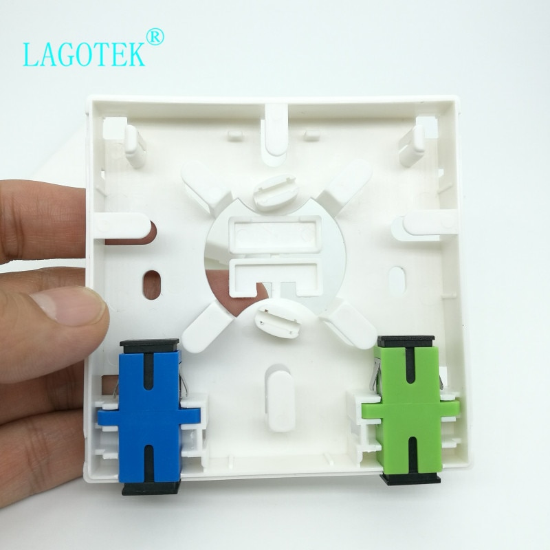 5pc/lot FTTH Terminal Box with SC Adapter 86-type PVC Junction Box Wall Mount Desktop Terminal Panel Fiber Optic Termination Box