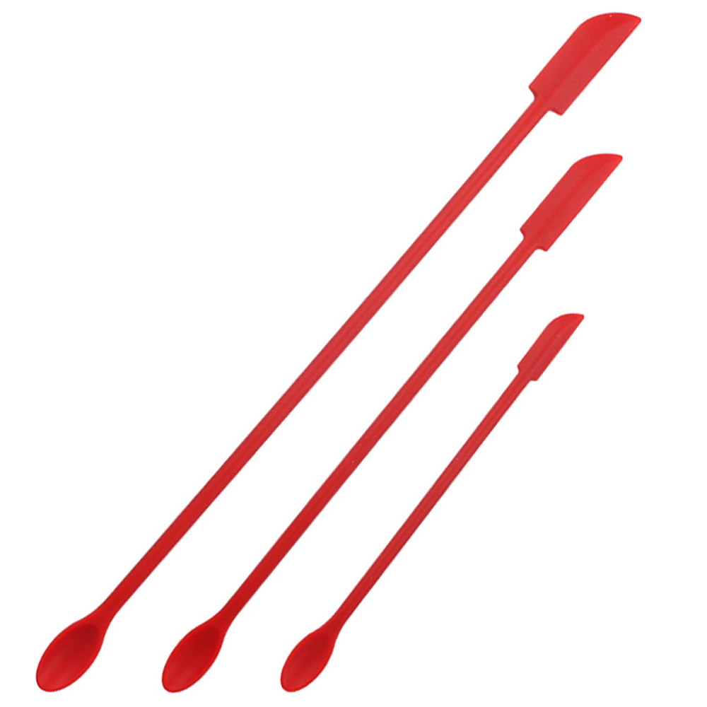 Happy-Mini Spatule à Double Tête En Silicone 3 Pièces Grattoir Créatif Petit Embout Résistant à