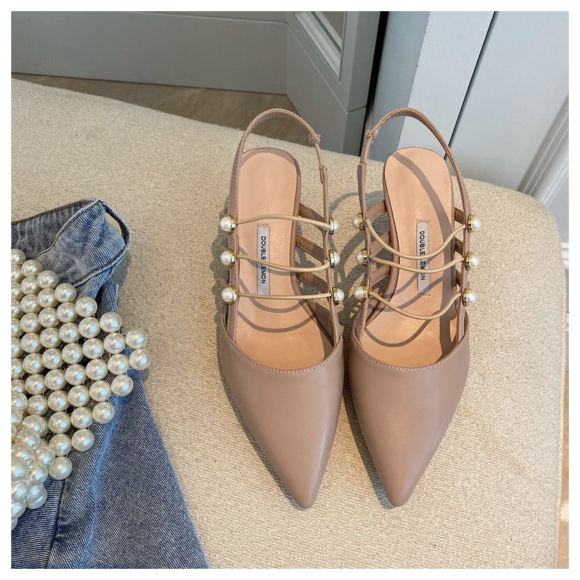 Teräväkärkinen ohut kantapää sandaalit naisten slingback kengät med heel pump naisten mekko kenkä kapea nauha nilkkanauha sandaalit: Khaki / 6