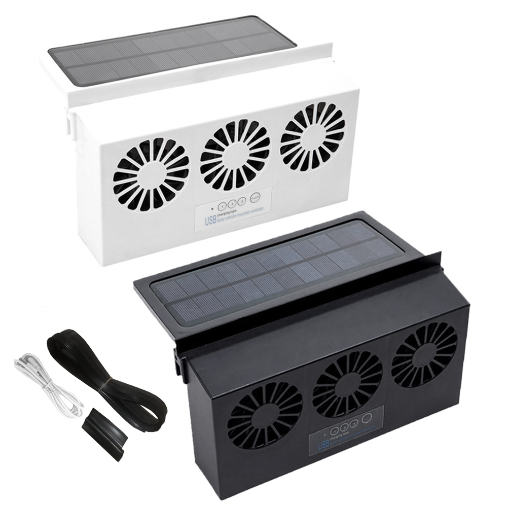 Solar Lade Auto Abluftventilator USB Lade Auto Fenster Fan Kühlung Kühler Auto Kühler Fan Tragbare Luft Zirkulation Ventilator