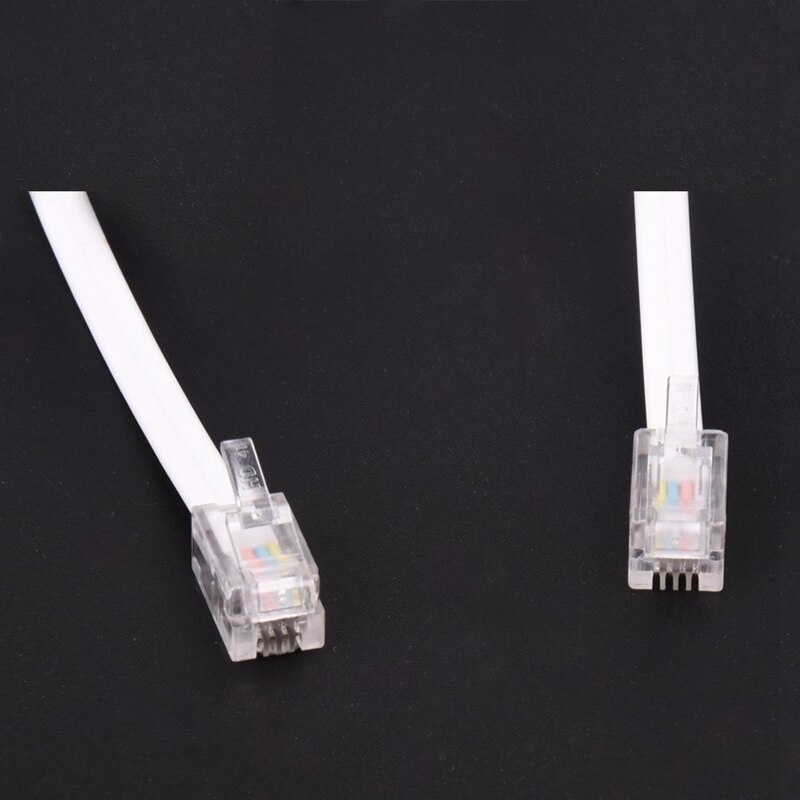2X 1.5M 4.9Ft Wit Stretchy RJ9 4P4C Handset Telefoon Opgerolde Kabel Cord