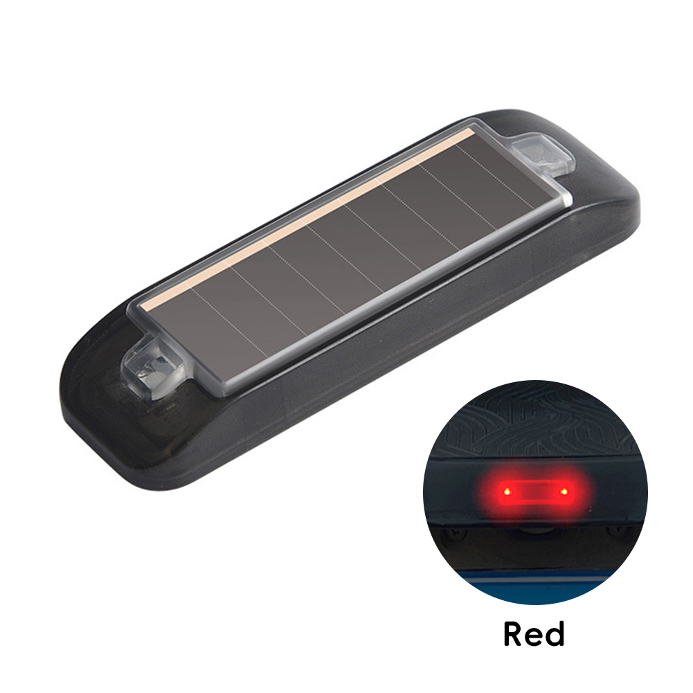 Mini led-autolampje op zonne-energie, waarschuwingslampje voor 's nachts, gesimuleerd alarm, draadloos antidiefstalwaarschuwingslampje, knipperend nep-alarmlampje: Kristalblauw