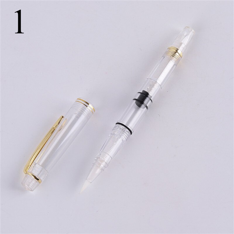 Stylo aquarelle rechargeable à encre à eau, brosse souple, transparente et lavable pour enfants, calligraphie, peinture, dessin, Papeterie: 1