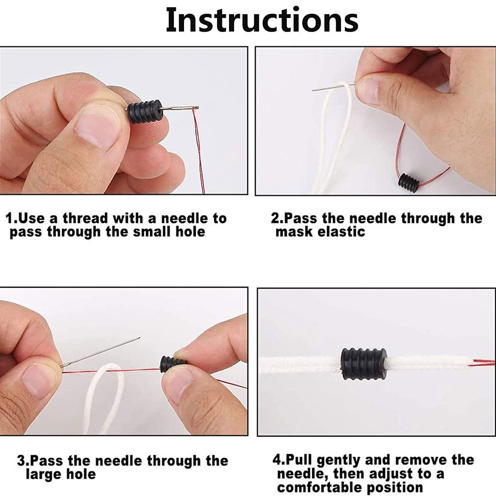 Face Mask Silicone Cord Locks Toggles Drawstrings Adjustable Lanyard Buckle Elastic Cord Adjuster Non Slip Stopper But #M3