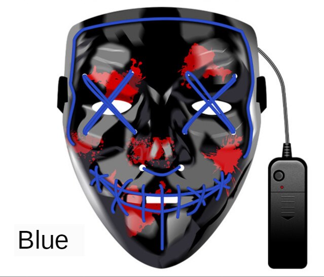 Masque brillant barre de bal Halloween fête EVA masque fente bouche danse étape lumière froide masque drôle masque la nuit: blue
