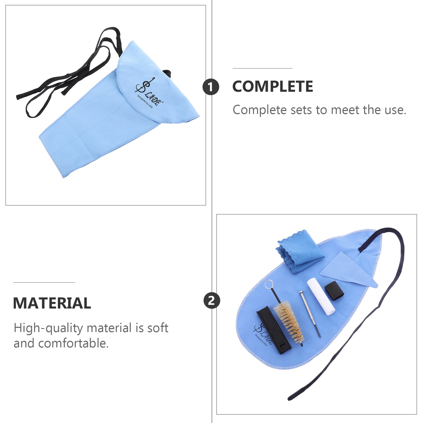 10-Piece Saxophone Cleaning Kit - Instrument Cleaner Pull-Through Swab Tools