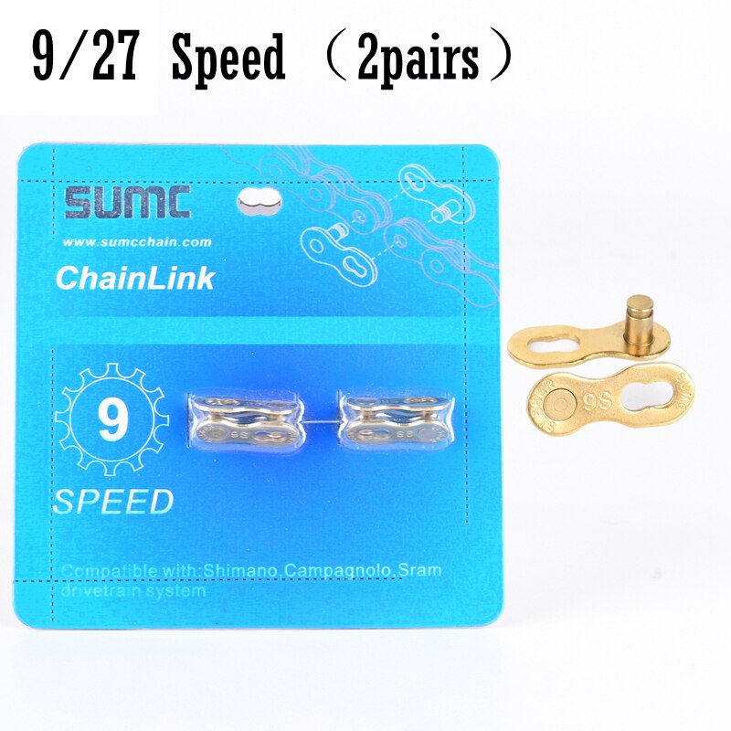 SUMC Bicycle Chain Missing Link Magic buckle 11 12 speed silver gold Chain Link 6/7/8s 9s 10s 11s 12S bicycle quick magic button: black