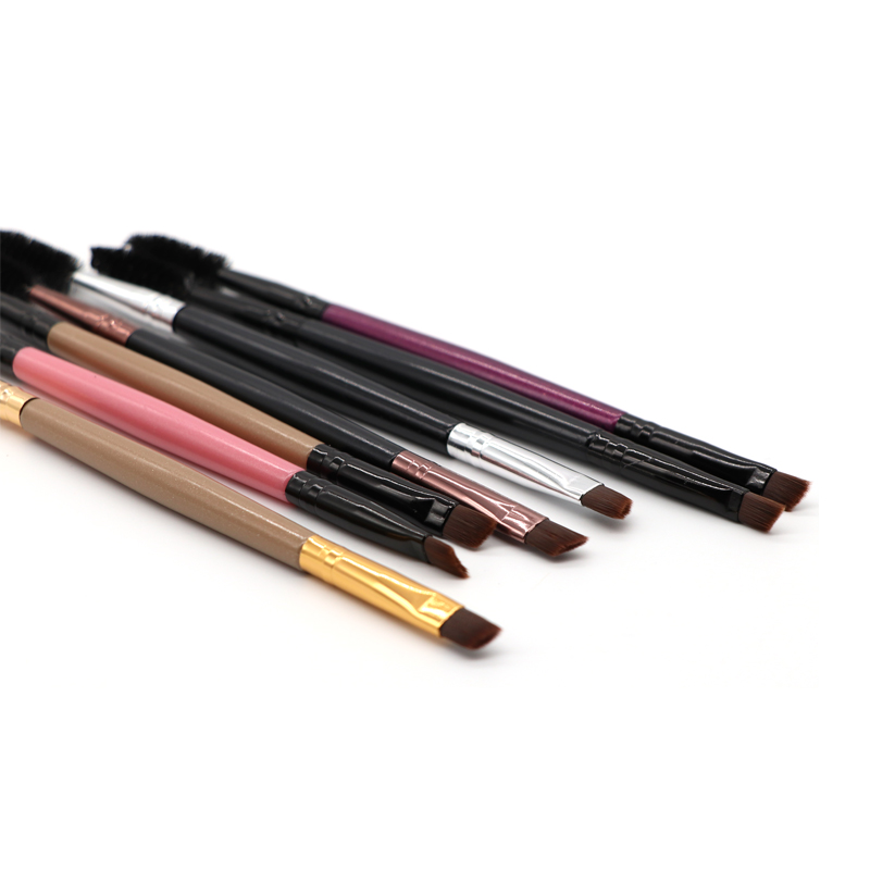 6 colores cepillo brocha doble para cejas + pestañas cepillos peine belleza para cejas pestañas brocha maquillaje de los cepillos para las mujeres