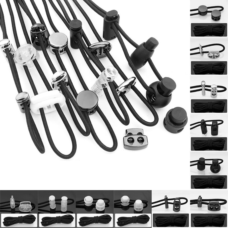 2PCS Clamp Stopper Cord Lock Toggle DIY Metal Apparel Sewing Accessories Spring Stop Hole Vintage Alloy (Black,Gunmetal)