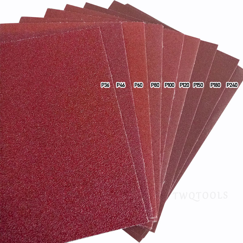 5 ark smärgelduk sandpapper aluminiumoxid slipande sandpapper ark för metallpolering träslipning 80 120 180 240 korn