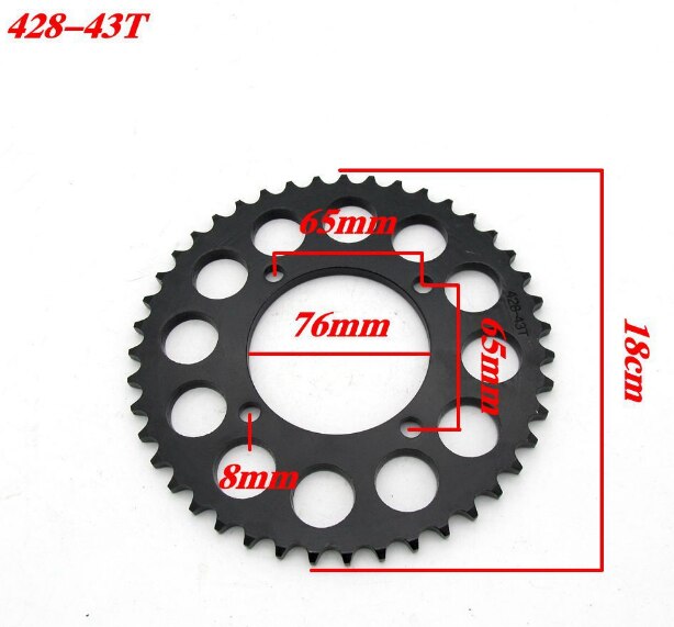 Piñón de cadena de 48T, 43T, 45T, 47T, 37T, ATV modificado para motocicleta, piezas, accesorios universales: 5
