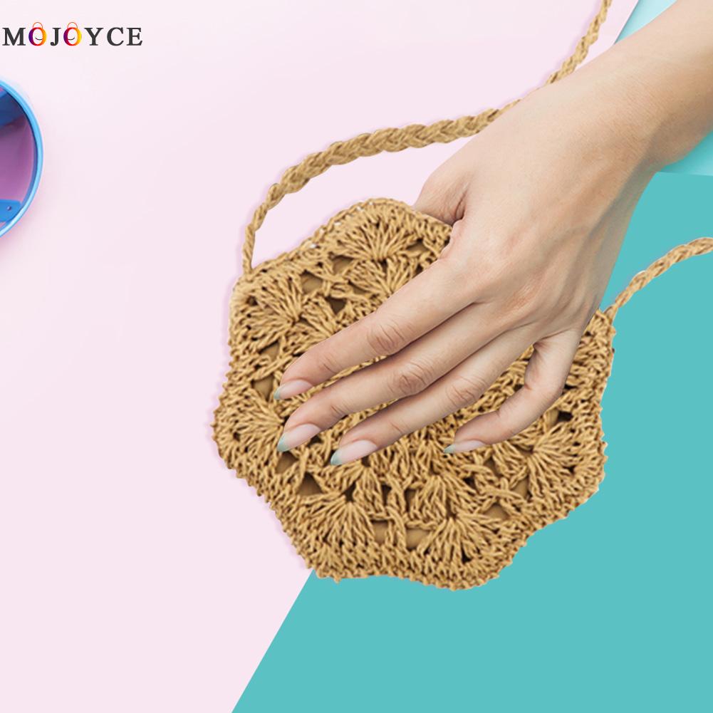 Rattan Gewebt Runde Stroh Tasche Für Frauen Sommer Umhängetaschen Dame Handtasche betroffen Sommer Strand Tasche Frau Schulter Bote ba