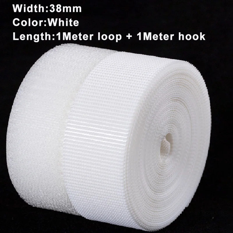 1 M/Pairs Naaien Klittenband Tape Strips Niet-klevende Sluiting Tape Stof Nylon Sticky Strips Voor Kleding DIY Ambachten 20-100mm: Black Nickel