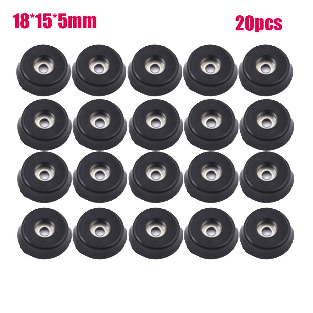20 stk gummi antiskli møbelskap føtter benputer flisgulvbeskytter bord stol verktøy hjem og bolig tilbehør: 18 x 15 x 5mm