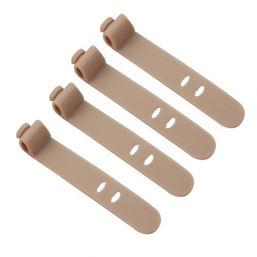 4Pcs Silicone Cable Winder Earphone Cable Desktop Data Line Wire Cord Organizer Wire Winder Cable Organizer Holder Cable Winder: Golden