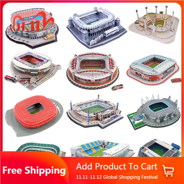 Children's toys 3D puzzle football stadium children's puzzle DIY spelling assembled toys puzzle 3d kids educational toys