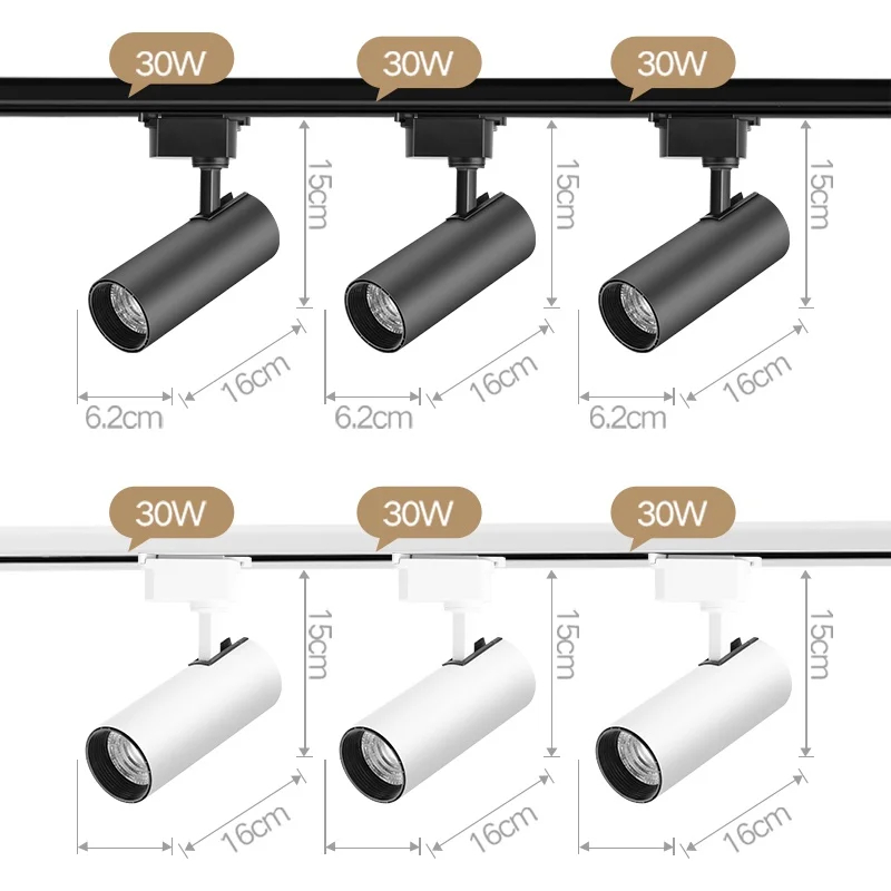 Led Track Light 30W Set Spotlight 220V Rail Lighting Indoor for Home Living Room Clothing Store Bedroom Ceiling Lights Fixture