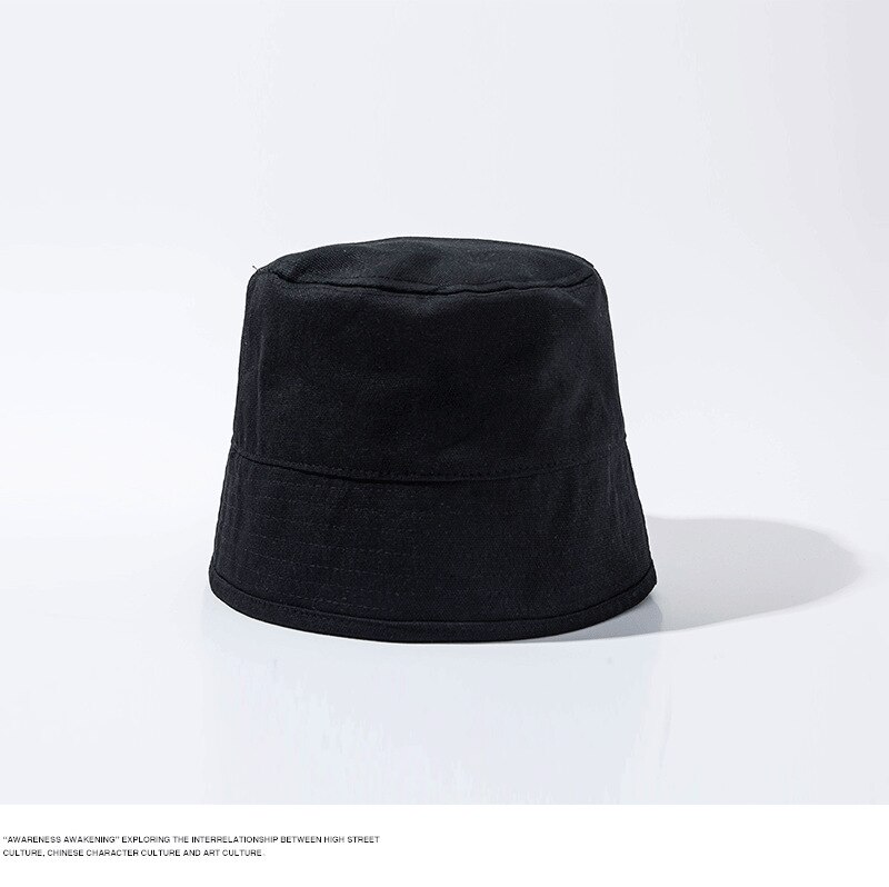 Coton lin femmes fille plaine seau chapeau blanc femme Panama printemps crème solaire casquette de pêche pêcheur bassin chapeau: black