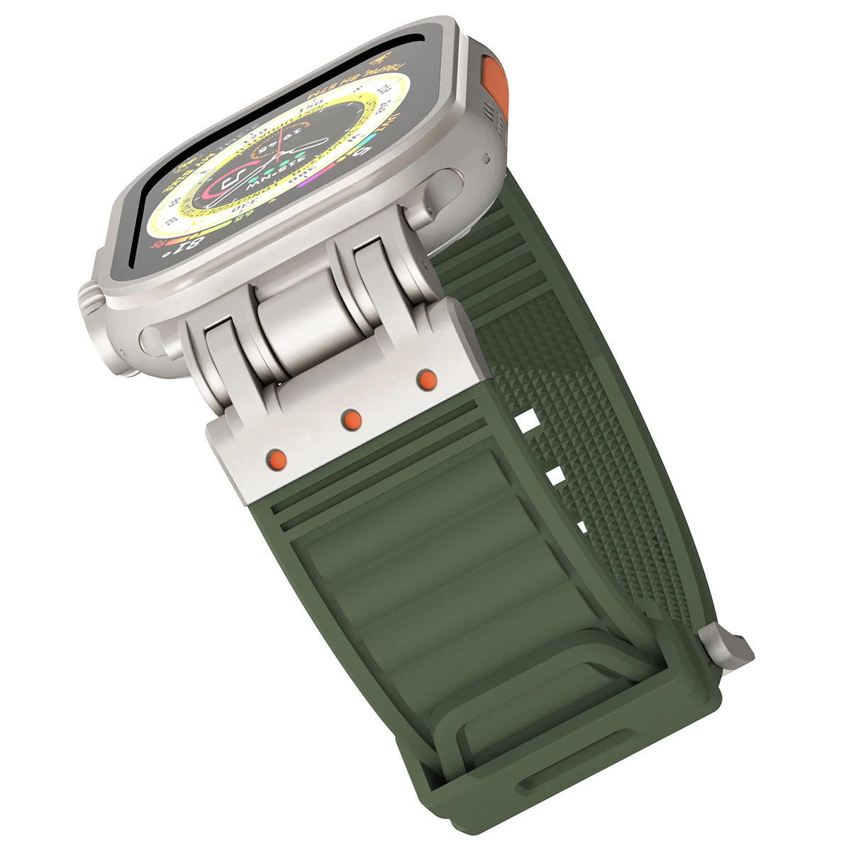 Bracelet en silicone pour Apple Watch, Bracelet de sport en caoutchouc souple, Bracelet pour homme, Ultra 2, IWatch Series 9, 8, 7, 6, 5, 4, Se, 49mm, 45mm, 44mm, 42mm: Red black