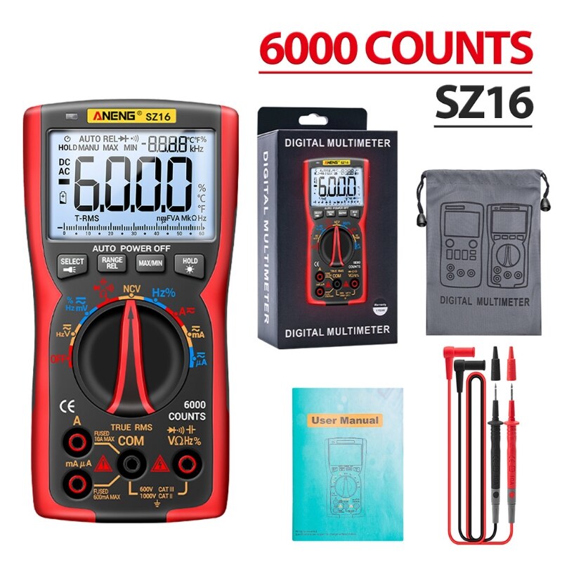 Multimeter Voltage Tester Measuring AC/DC Voltage Current Capacitance Resistance